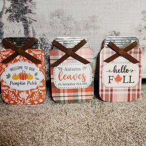 Autumn Mason Jar Plaques Set